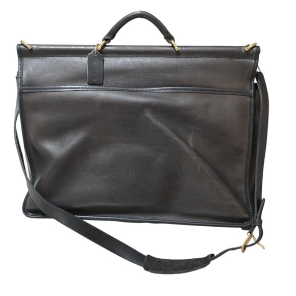 Vintage Coach Black Leather Messenger Bag Briefcase - Made in USA - No E4C 5266 - Picture 2 of 6